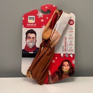 Snug Adult Unisex Multicolor Reindeer Festive Multi Neck Buff Scarf OS NWT